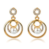 Wedding Imitation Pearl Earrings 18K Gold Plated - 101 Gear Shop