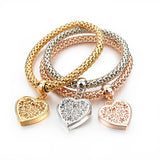 3Pcs/Lot Ethnic Love Heart Charm Bracelets