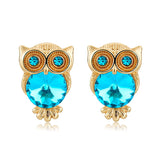 Crystal Owl Stud Earrings