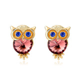 Crystal Owl Stud Earrings