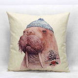 Mr. Animal Printed Vintage Cushion
