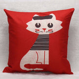 Reactive Printing Patterns Cat Cushion Cover