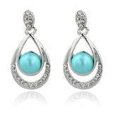 Crystal Stud Earrings For Women Imitation Pearl