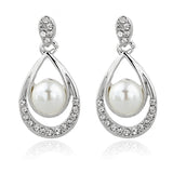 Crystal Stud Earrings For Women Imitation Pearl