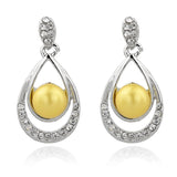 Crystal Stud Earrings For Women Imitation Pearl