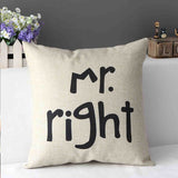 Mr & Mrs Printed Decorative Cushions