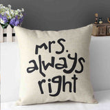 Mr & Mrs Printed Decorative Cushions