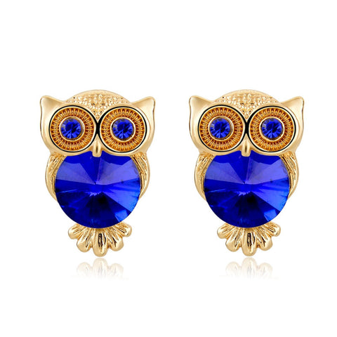 Crystal Owl Stud Earrings