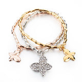 retro girls boy pendant silver rose gold filled bracelets