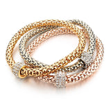 Real 18K Gold Silver Rose Gold Plated Bracelet Metal Chain