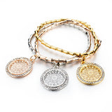 retro girls boy pendant silver rose gold filled bracelets