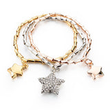 retro girls boy pendant silver rose gold filled bracelets