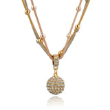 Full Rhinestone Ball Pendant Necklace - 101 Gear Shop