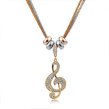 Long Necklace Crystal Bear Pendant Necklace