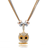 Long Necklace Crystal Bear Pendant Necklace