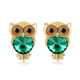 Crystal Owl Stud Earrings