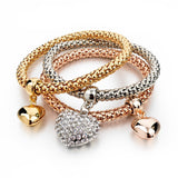 Bangles 3 Pcs Multilayer Charm Gold Bracelet Silver Chain