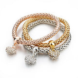 Bangles 3 Pcs Multilayer Charm Gold Bracelet Silver Chain