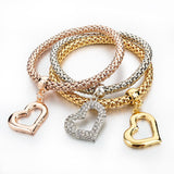 Bangles 3 Pcs Multilayer Charm Gold Bracelet Silver Chain