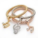 Bangles 3 Pcs Multilayer Charm Gold Bracelet Silver Chain