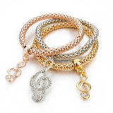 Bangles 3 Pcs Multilayer Charm Gold Bracelet Silver Chain - 101 Gear Shop