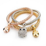 Bangles 3 Pcs Multilayer Charm Gold Bracelet Silver Chain