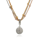 Full Rhinestone Ball Pendant Necklace - 101 Gear Shop