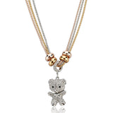 Long Necklace Crystal Bear Pendant Necklace