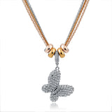 Long Necklace Crystal Bear Pendant Necklace