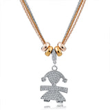 Long Necklace Crystal Bear Pendant Necklace