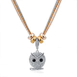 Long Necklace Crystal Bear Pendant Necklace