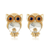 Crystal Owl Stud Earrings